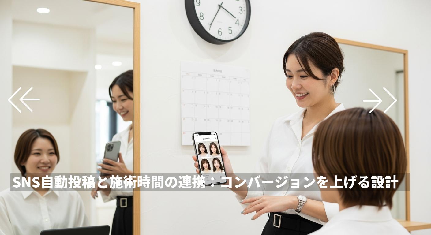 SNS自動投稿と施術時間の連携：コンバージョンを上げる設計