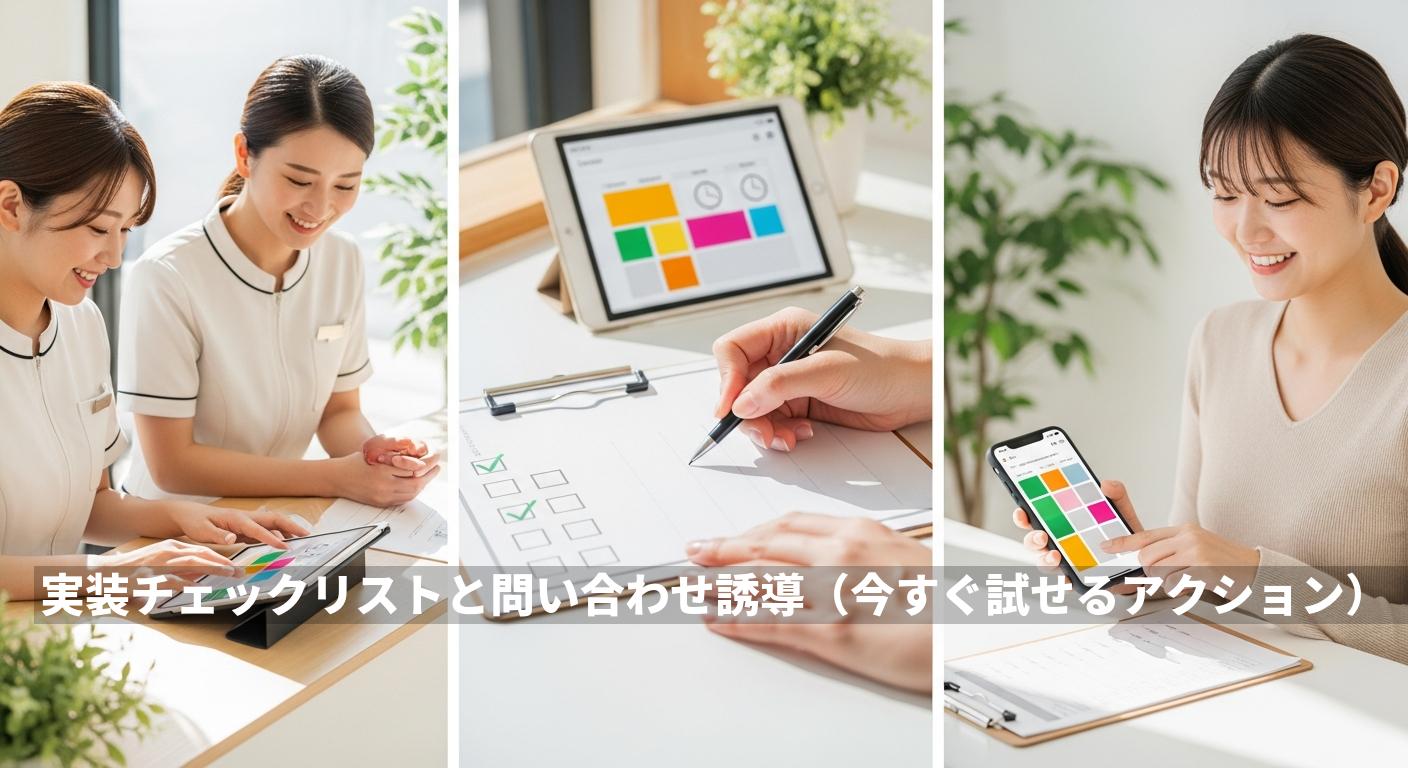実装チェックリストと問い合わせ誘導（今すぐ試せるアクション）