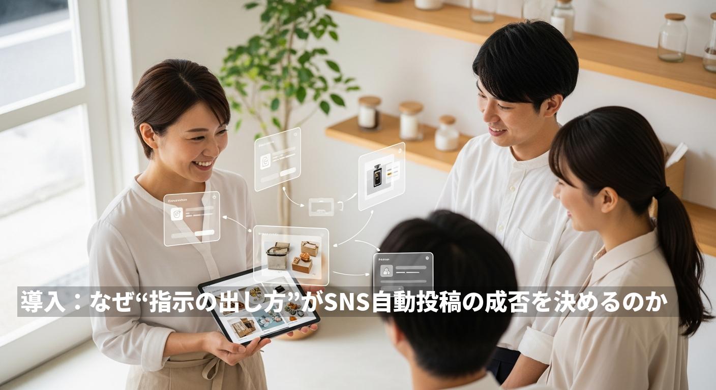 AI指示出しで変わる店舗のSNS運用 — 現場で効く自動投稿設計と完全自動化の実践ガイド