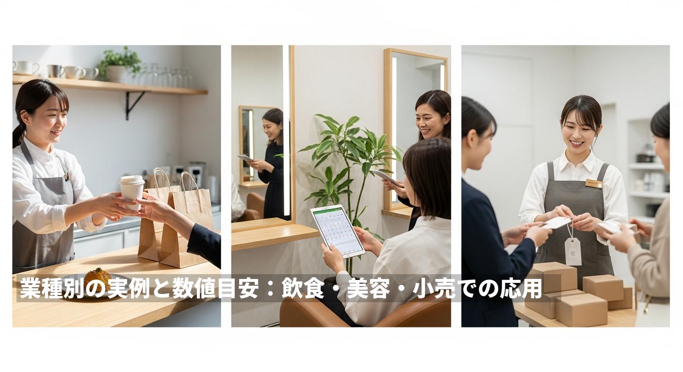 業種別の実例と数値目安：飲食・美容・小売での応用