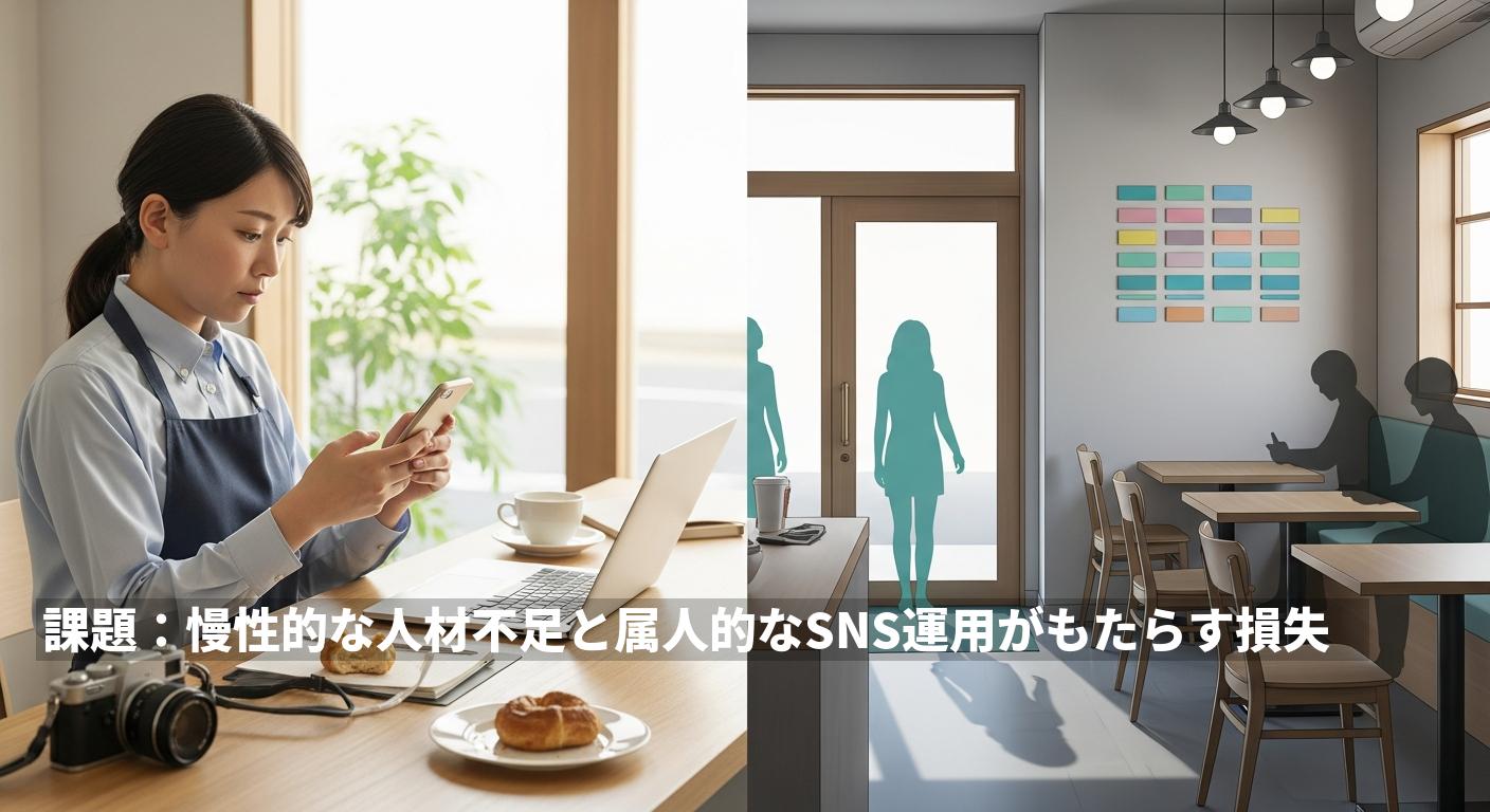 課題：慢性的な人材不足と属人的なSNS運用がもたらす損失