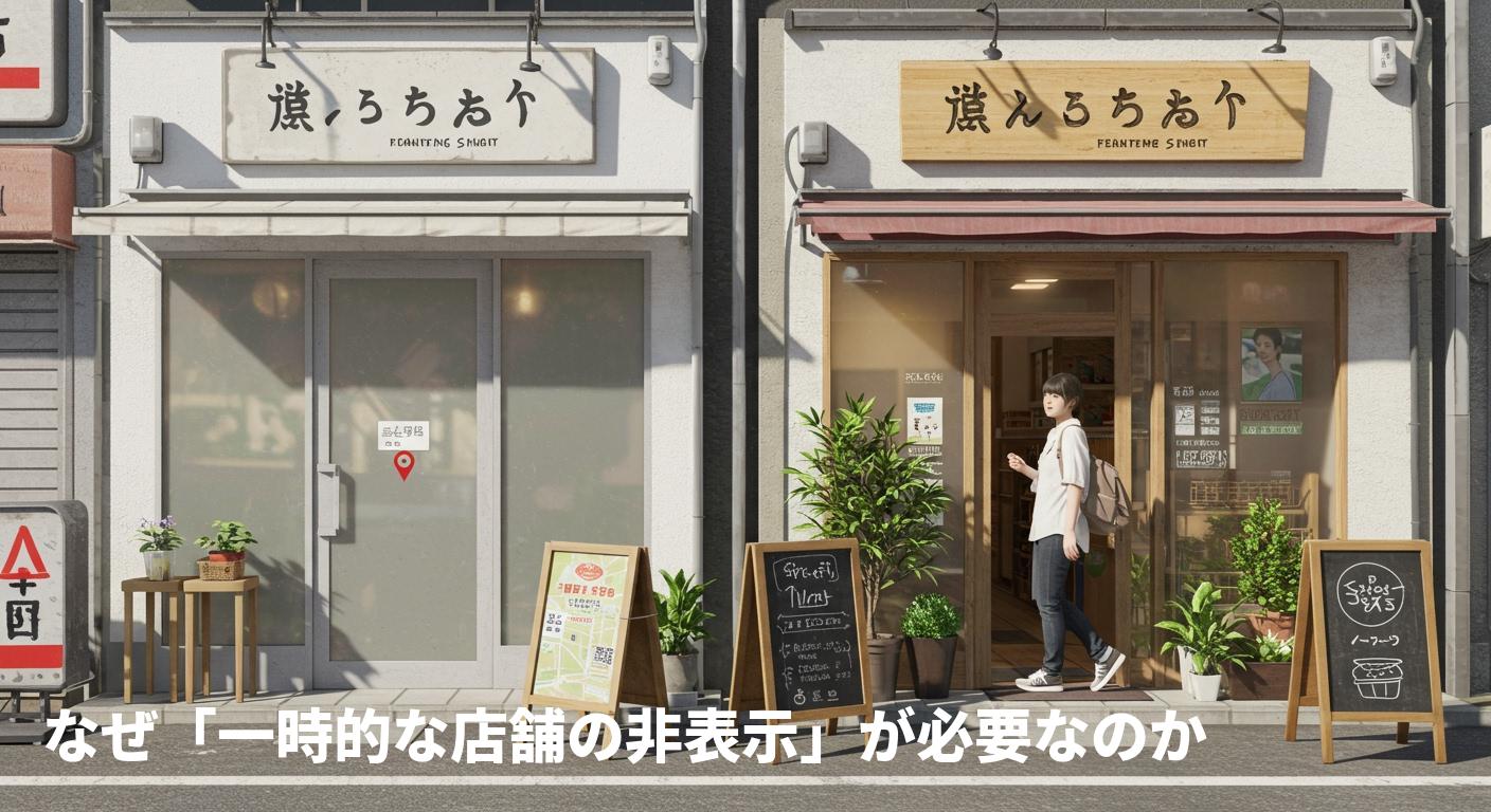 店舗情報を登録したあとでも“一時的に非表示”。検索表示させない運用で、MEOと顧客体験を守るという選択肢