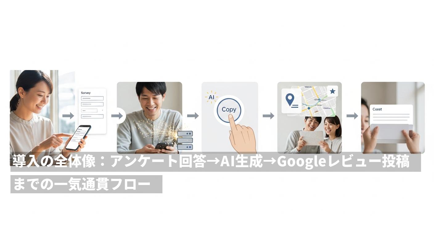 導入の全体像：アンケート回答→AI生成→Googleレビュー投稿までの一気通貫フロー