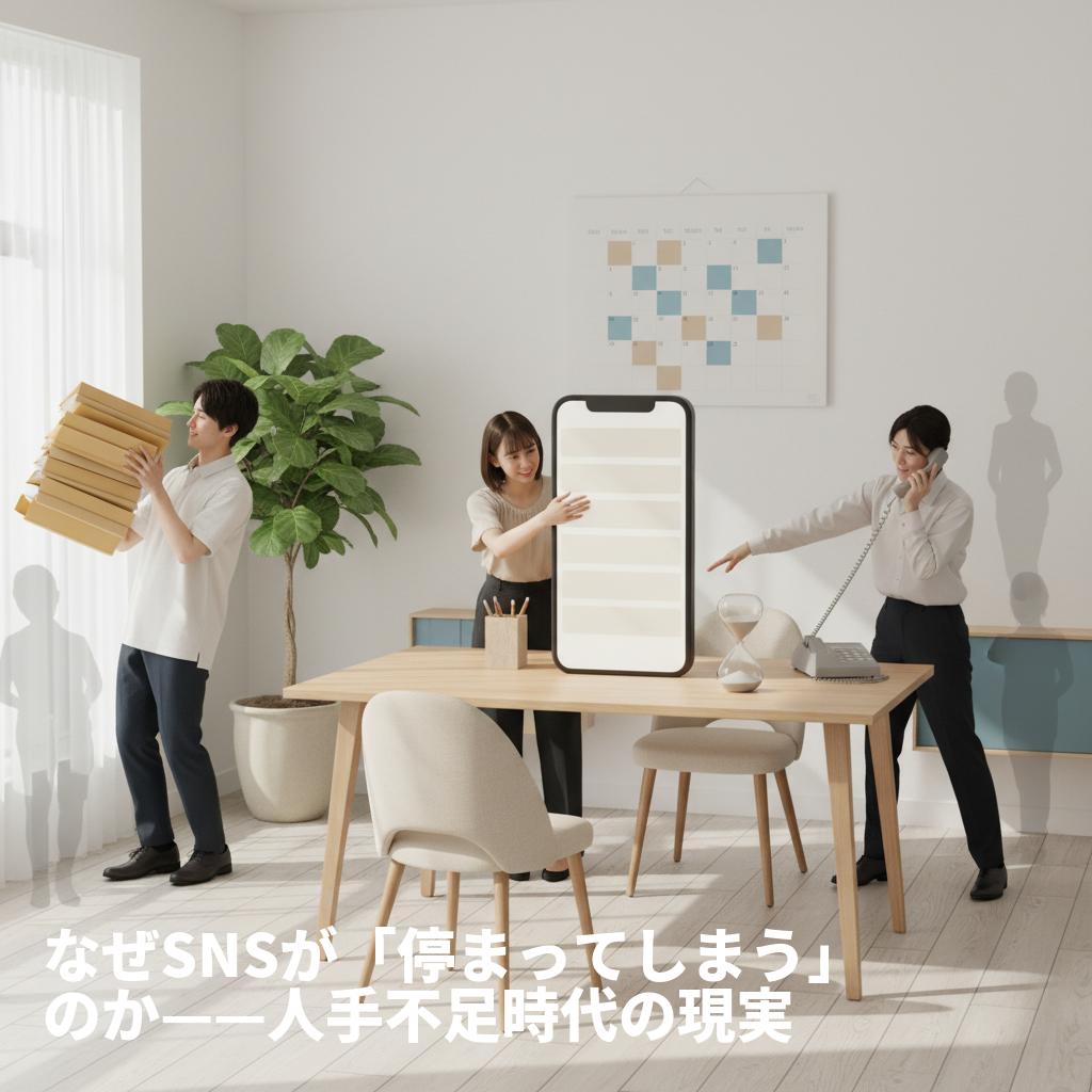 SNSが“停まってしまう”本当の理由と、いまチカの生成AIで回し続ける方法——人手不足でも成長を止めないSNS/SEO/MEO自動化ガイド