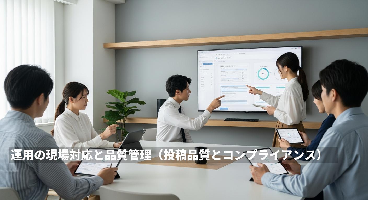 運用の現場対応と品質管理（投稿品質とコンプライアンス）