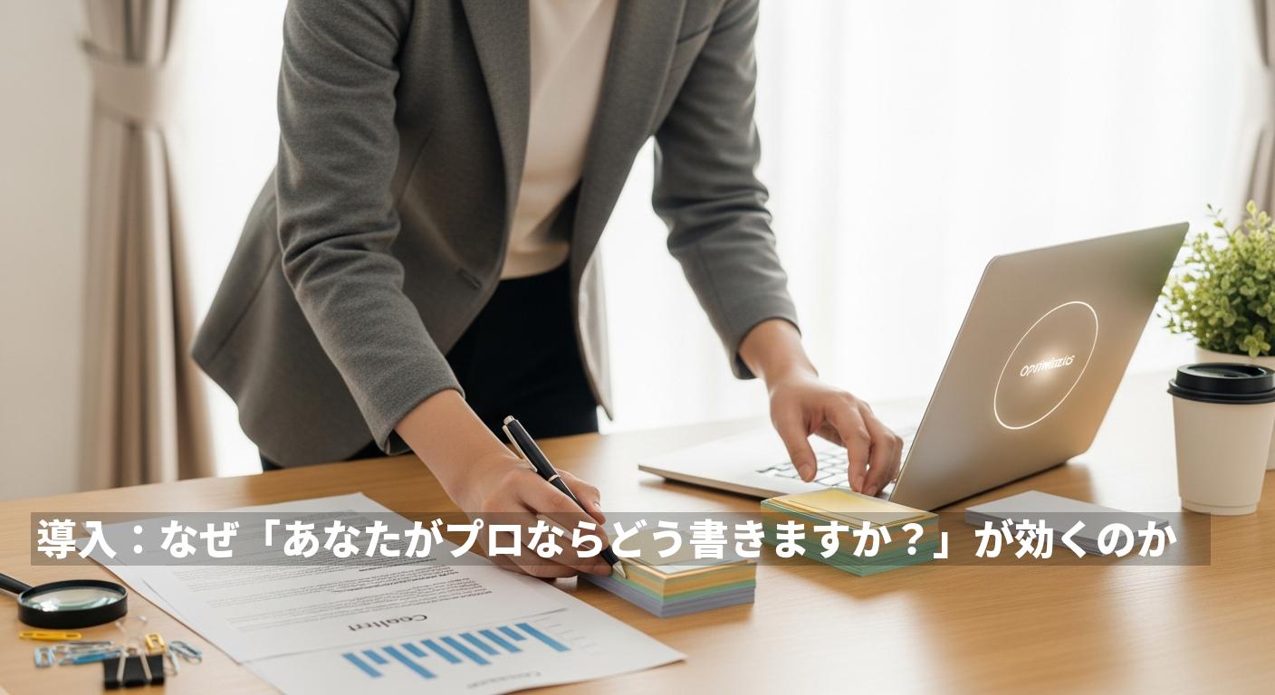 導入：なぜ「あなたがプロならどう書きますか？」が効くのか