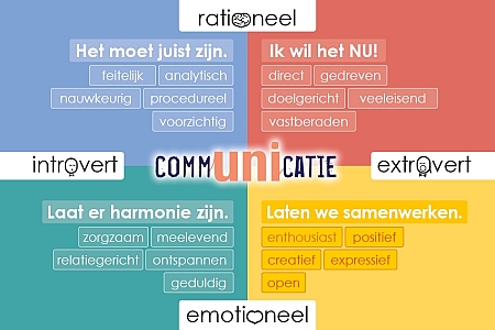 Insights blauw is feitelijk, analytisch, nauwkeurig, procedureel en voorzichtig met als levensmotto 'Het moet juist zijn.' Insights rood is direct, gedreven, doelgericht, veeleisend, vastberaden met als levensmotto 'Ik wil het nu'. Insights geel is enthousiast, positief, creatief, expressief en open met als levensmotto 'Laten we samenwerken'. Insights groen is zorgzaam, meelevend, relatiegericht, ontspannen en geduldig met als levensmotto 'Laat er harmonie zijn'.