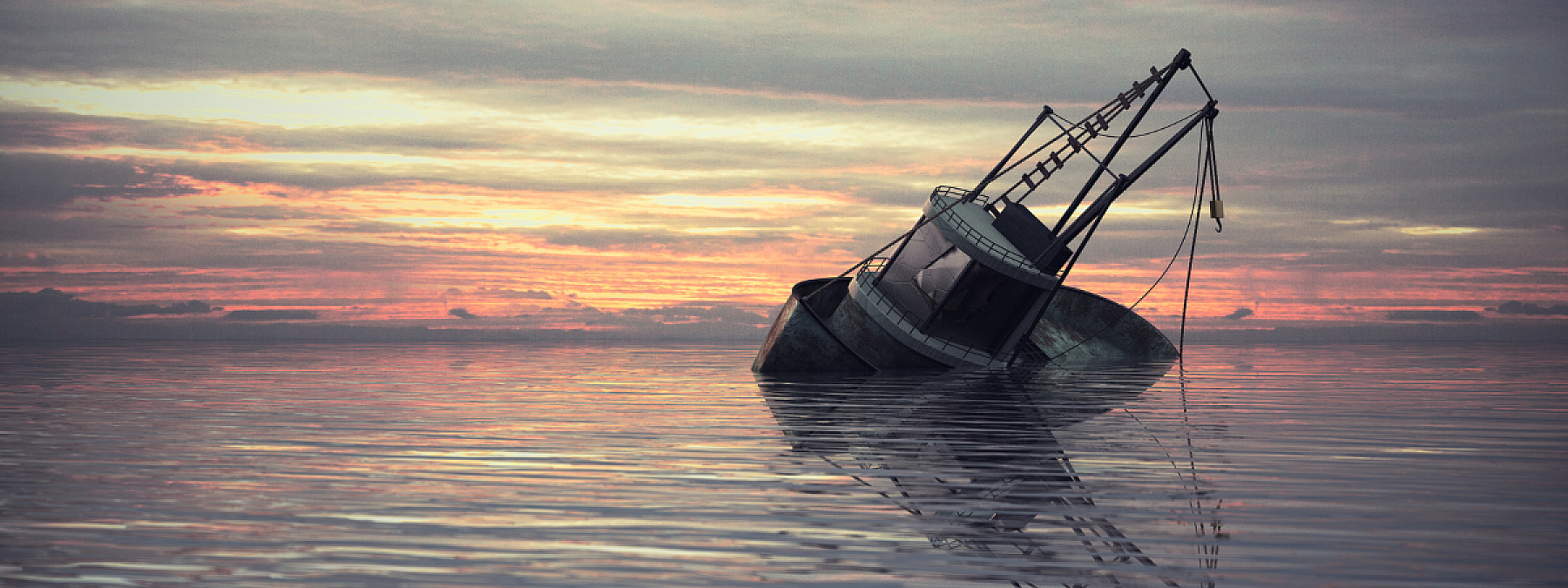 zinkend schip