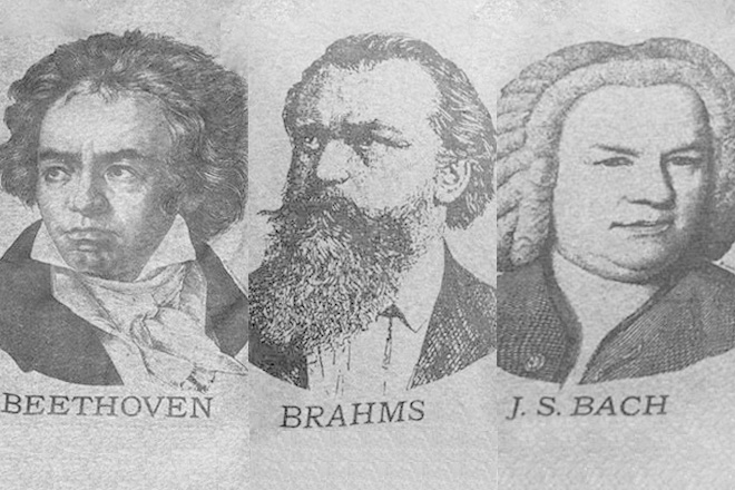 ベートーベン、ブラームス、バッハの偉人シリーズスウェット