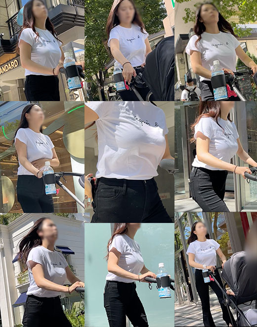 【プラチナクラス】ベビーカーを押す、真夏の美母乳ママが登場！ gallery photo 1