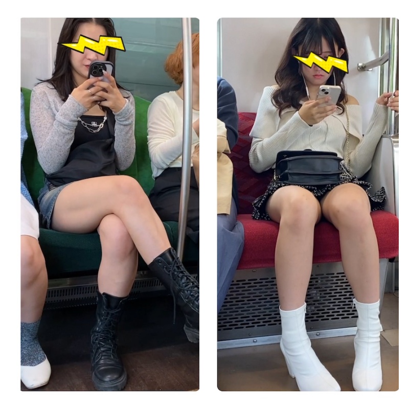 【再販】長編シリーズ699 電車内でお姉さんの美脚に粘着！2名のS級美人お姉さんのエロ過ぎる生脚美脚