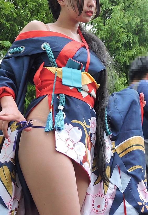 コスプレ2018夏エロい浴衣美味しそうな太もも肩出し【動画】イベント編 4820