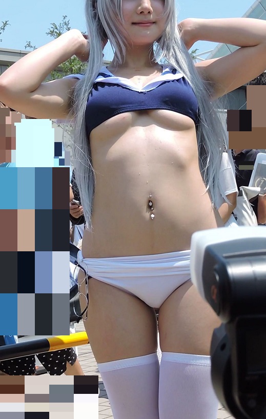 コスプレ2016夏下乳に勃起エロい体髪でワキが見えない【動画】イベント編 2910