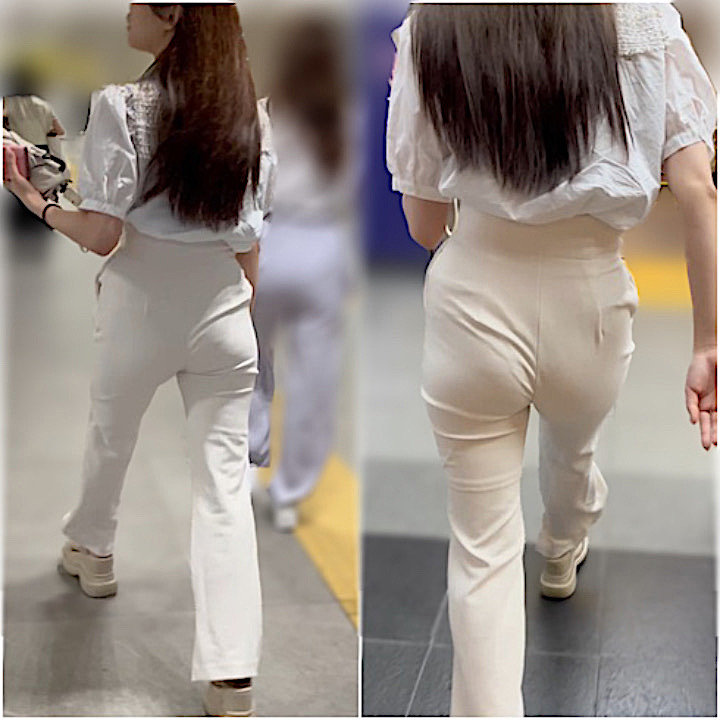 【再販】《４K・高画質》 No.770「キラキラ女子！超美脚にレース柄のエロPが透ける白パンツ」