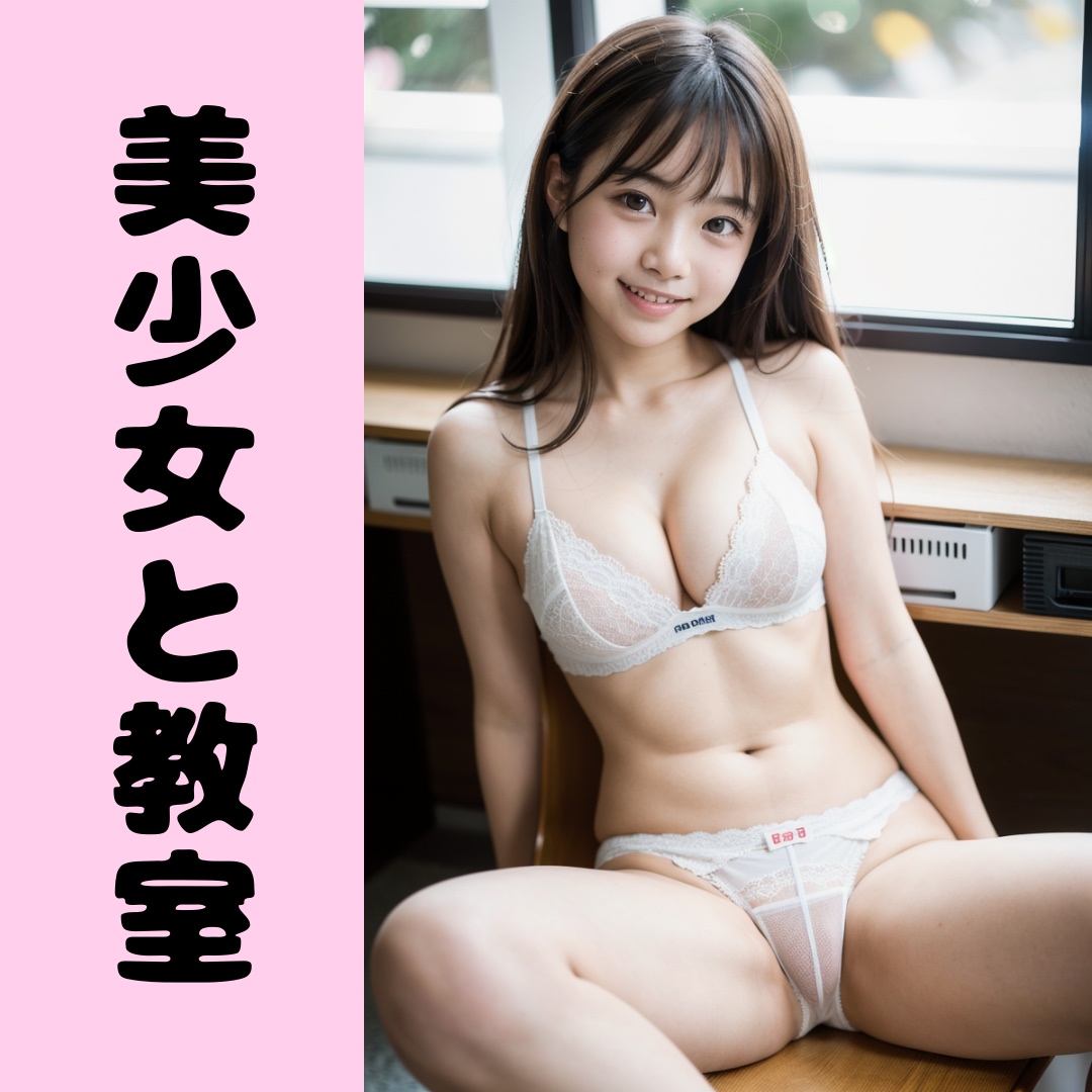 【AI生成写真集】美少女と教室〜エッチな下着姿〜