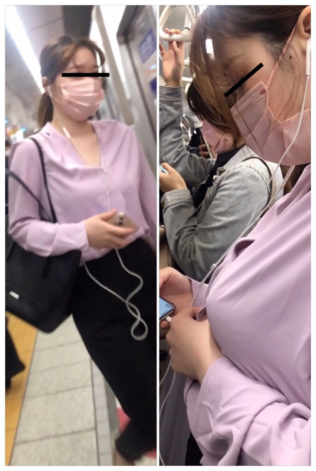 【再販】【すぐそこの眺め9】電車内の爆乳ＯＬを間近で凝視！