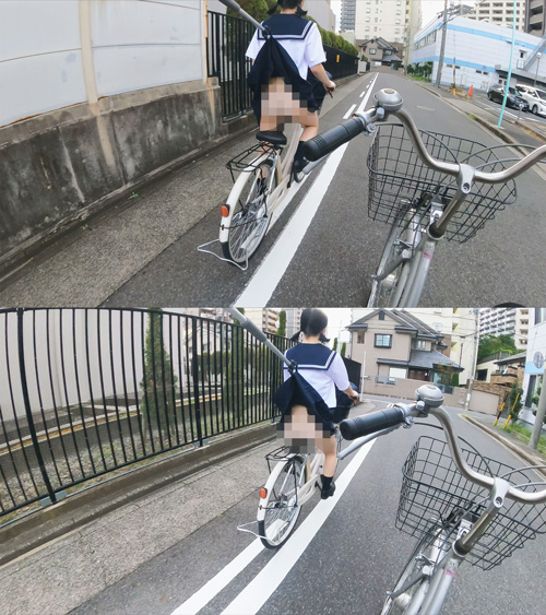 JK自転車①17回めくりパンチラ gallery photo 1