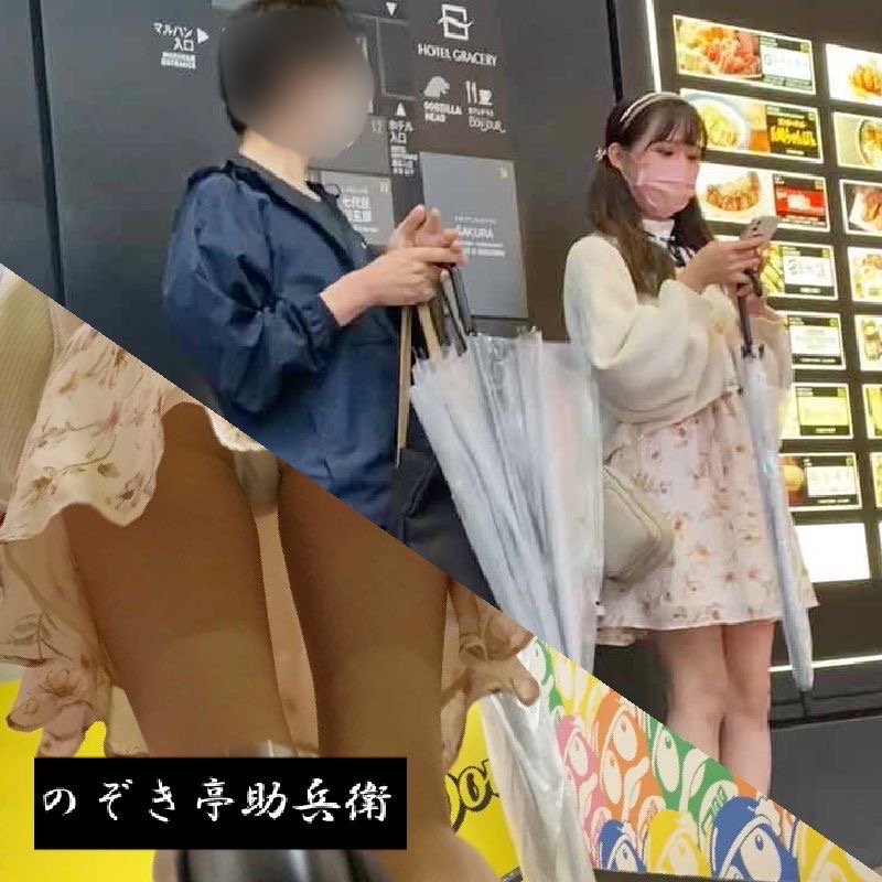 【パンチラ盗撮】町中で声かけられまくりのぴえん系ト◯横キッズの純白パンツを凸激撮