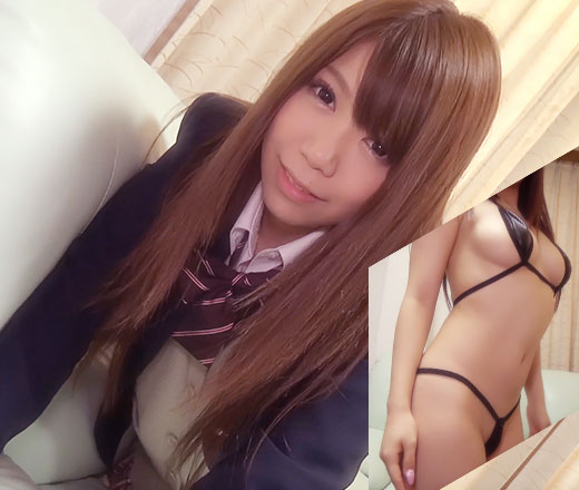 ☆Kモデル　あきなちゃんシリーズ①　制服→マイクロビキニ（黒）　セクシー衣装でポージング撮影