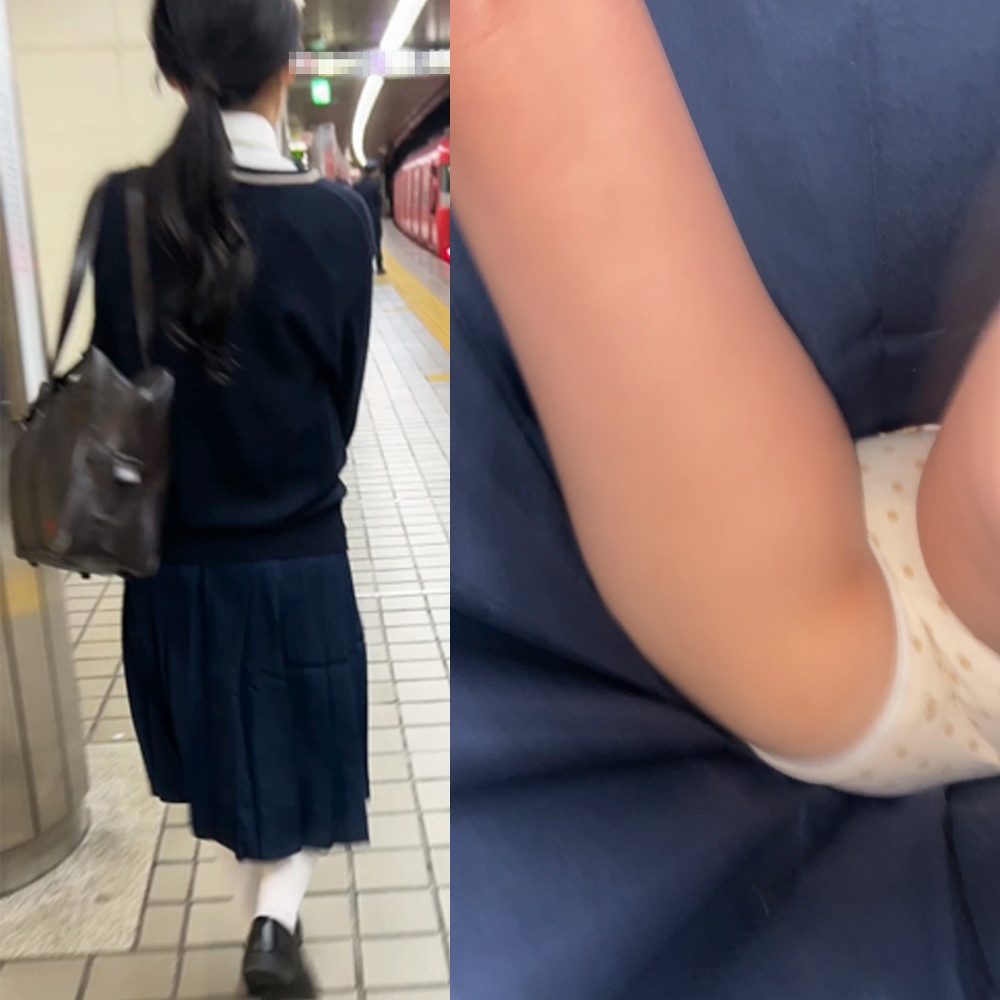 清楚系J〇の逆さ撮りパンチラ