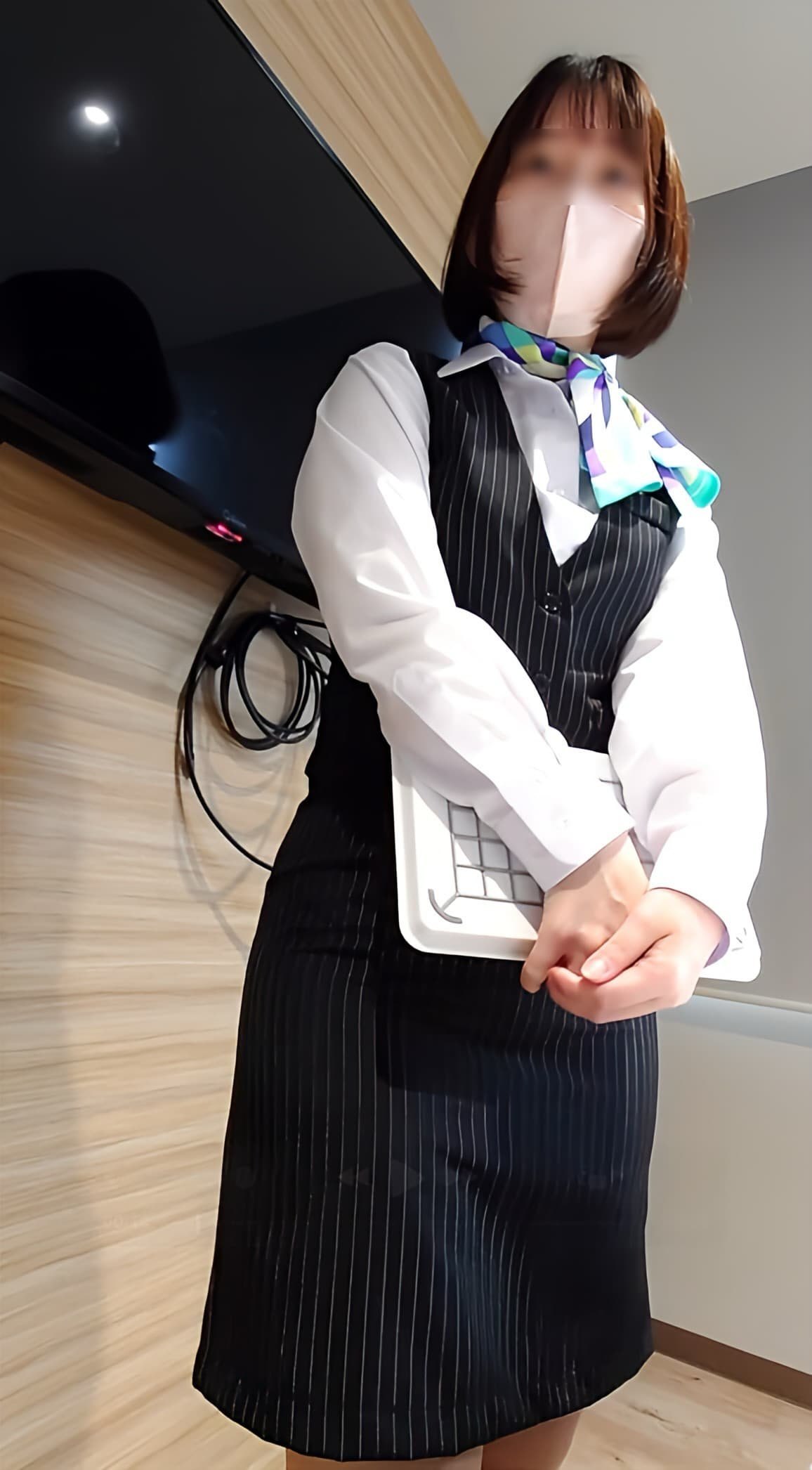 おかわりP＊受付お姉さんの事務制服姿が好きすぎてパンスト脱ぎや胸チラもしてくれました