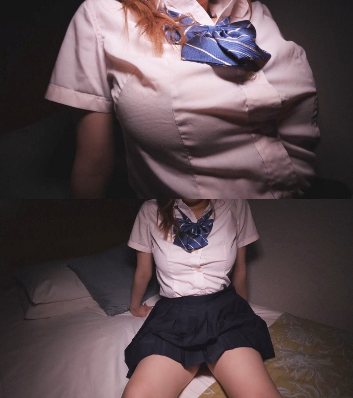 【再販】制服のシャツがはち切れそうな見事な巨乳　10代 J● ハメ撮り中出しセ●クス 〈流失〉 gallery photo 1