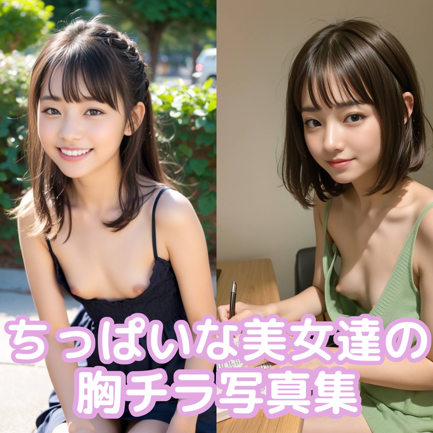 ちっぱいな美女達の胸チラ写真集