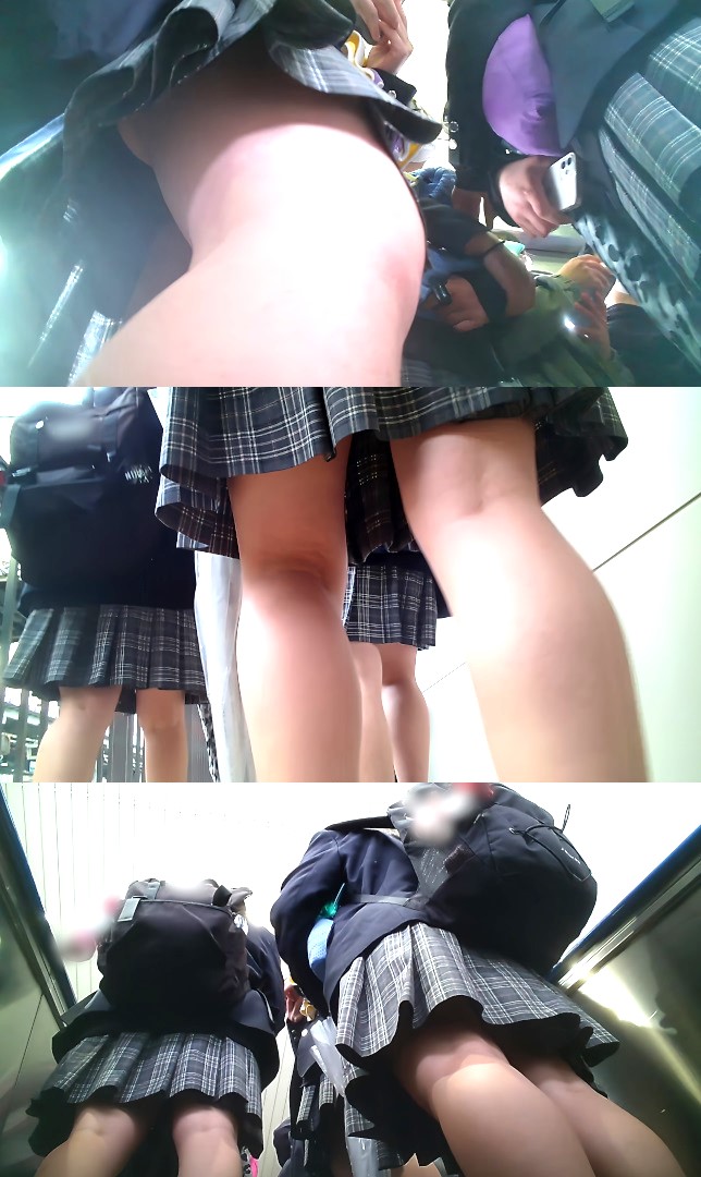 可愛い制服JKちゃんの生脚接写と黒Pからはみ出るナプキン gallery photo 3