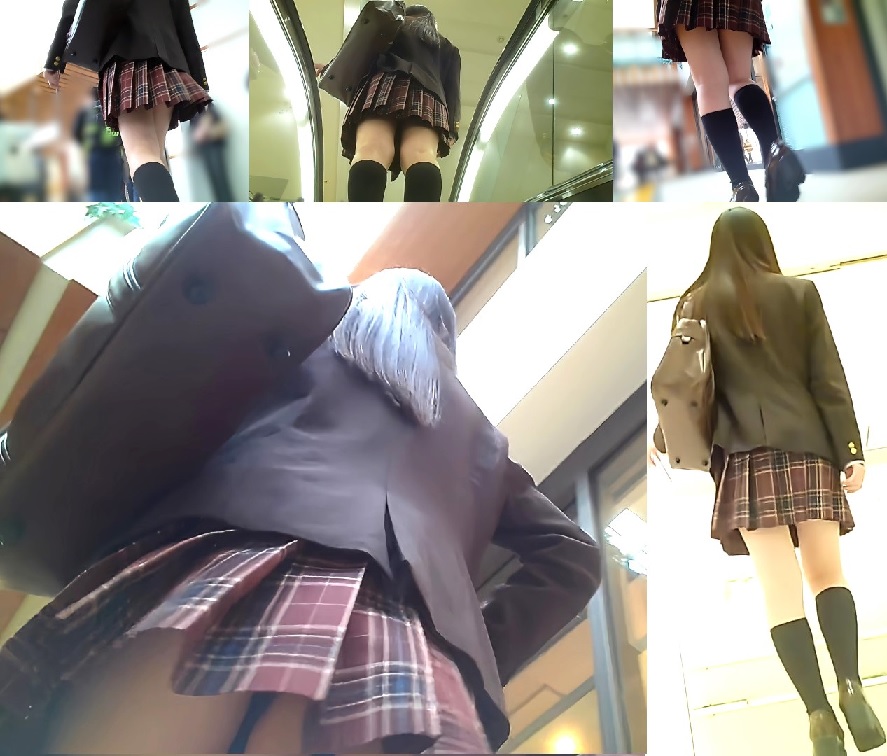 激カワ系制服JKをローアングルで追跡