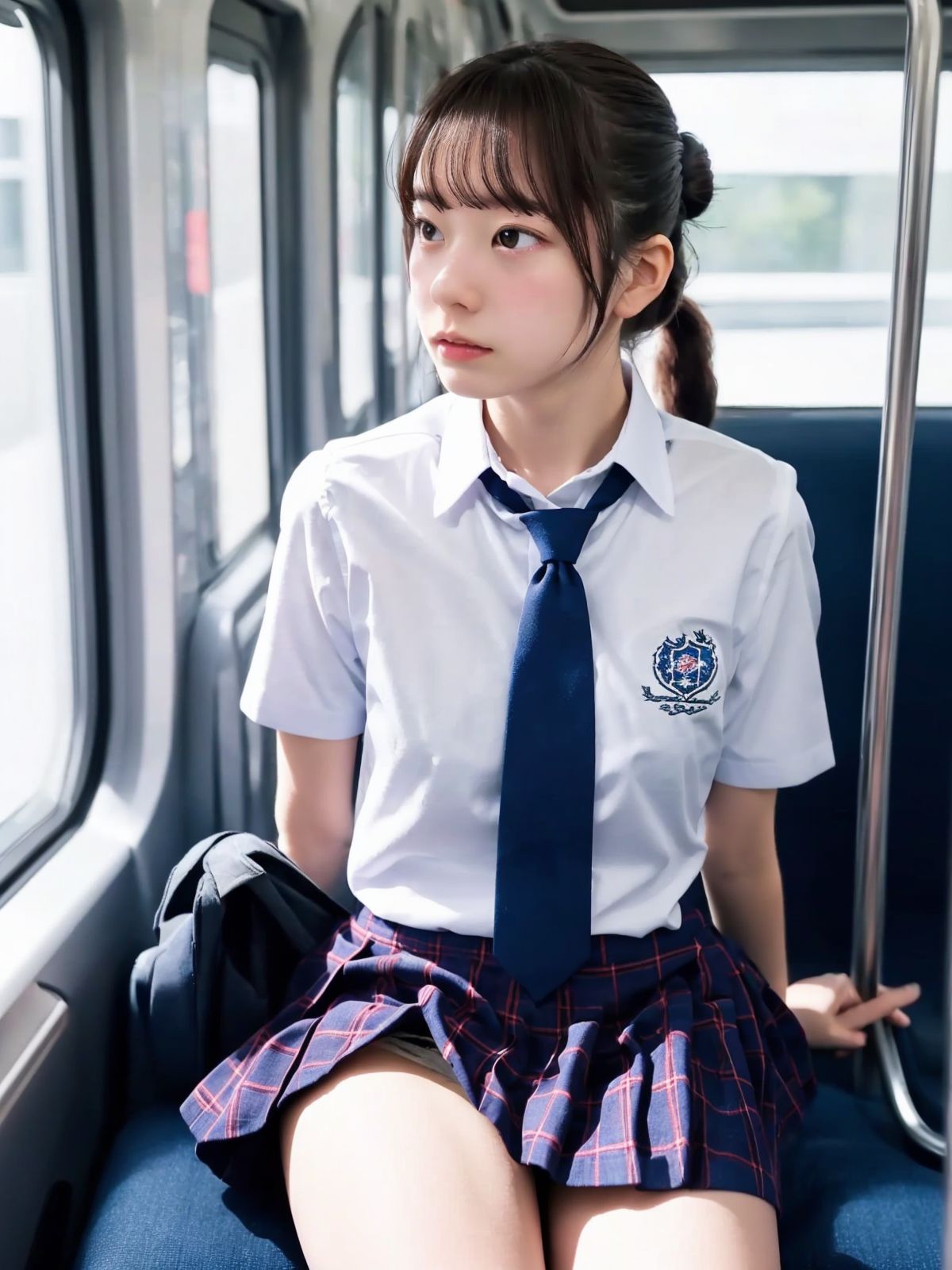 電車で油断している制服女子画像集 gallery photo 5
