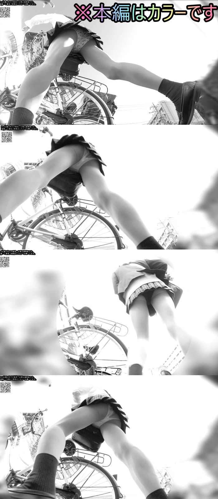 カメラを仕込んだ自転車をミニスカJK自転車の隣に・・・7日分