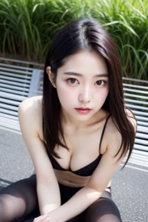 KPOP風美女たちの野外露出