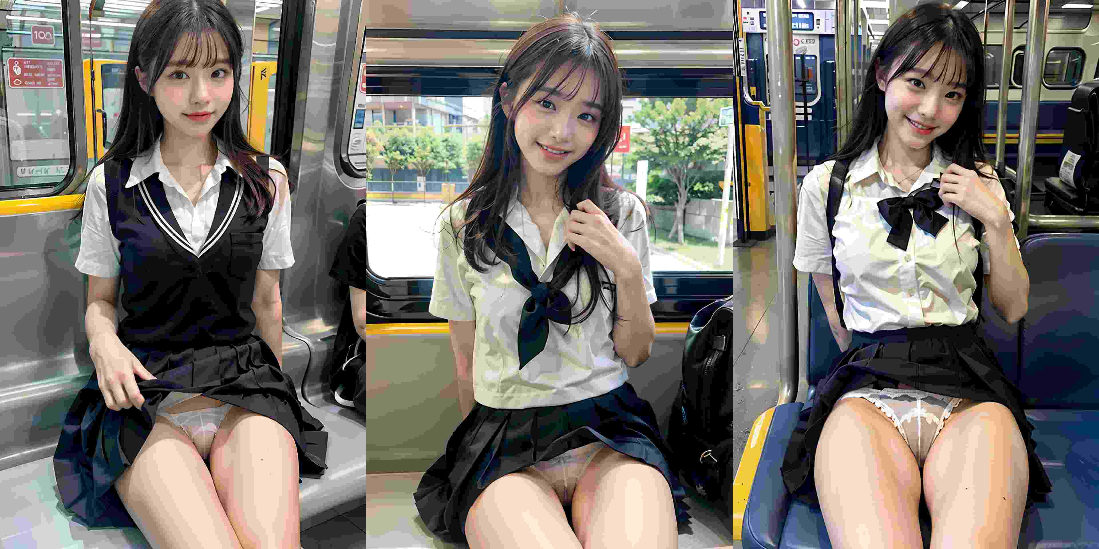 厳選制服美少女たちが電車で貴方だけにパンツを見せてあげる　216p! gallery photo 3