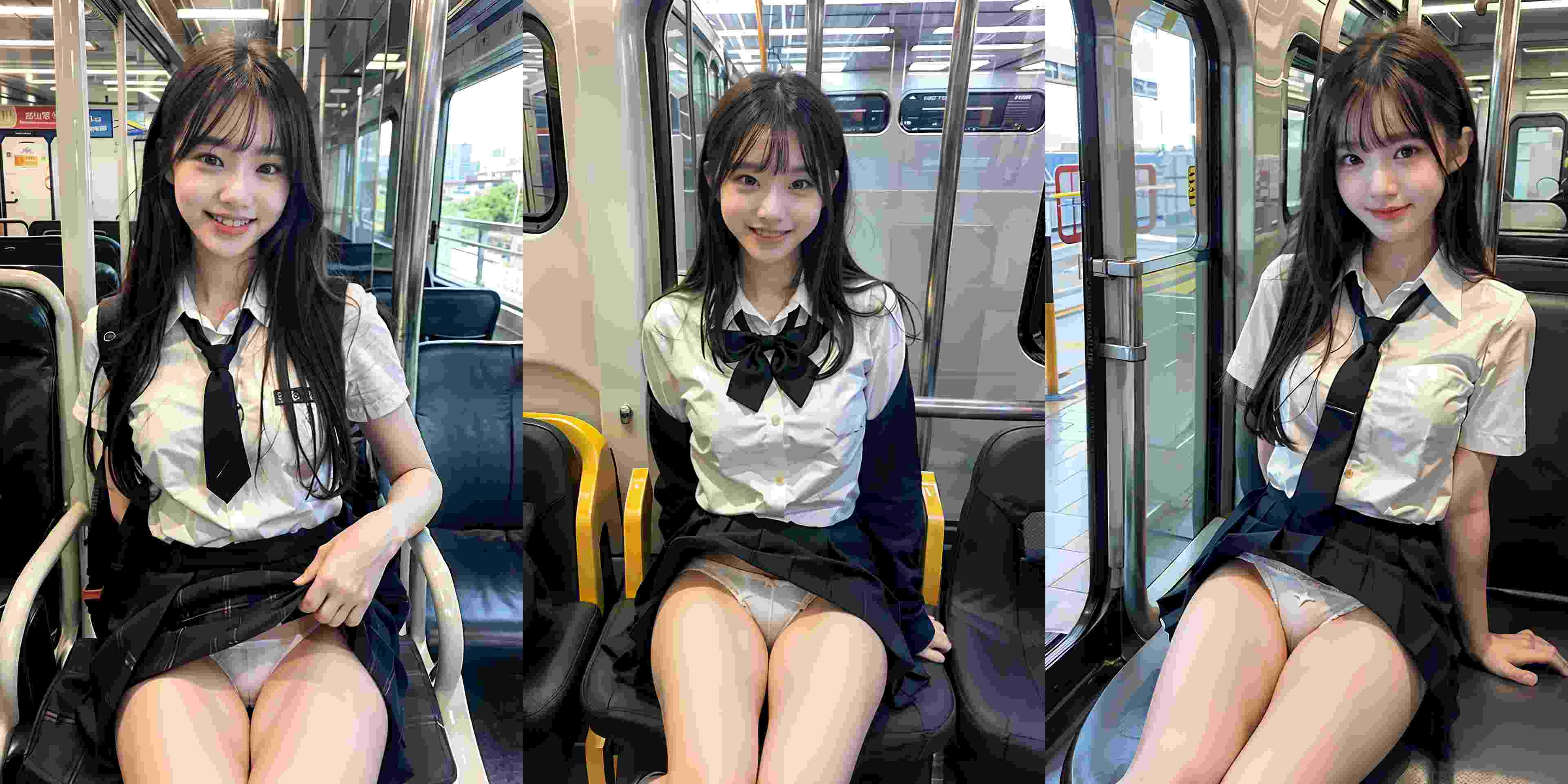 厳選制服美少女たちが電車で貴方だけにパンツを見せてあげる　216p!