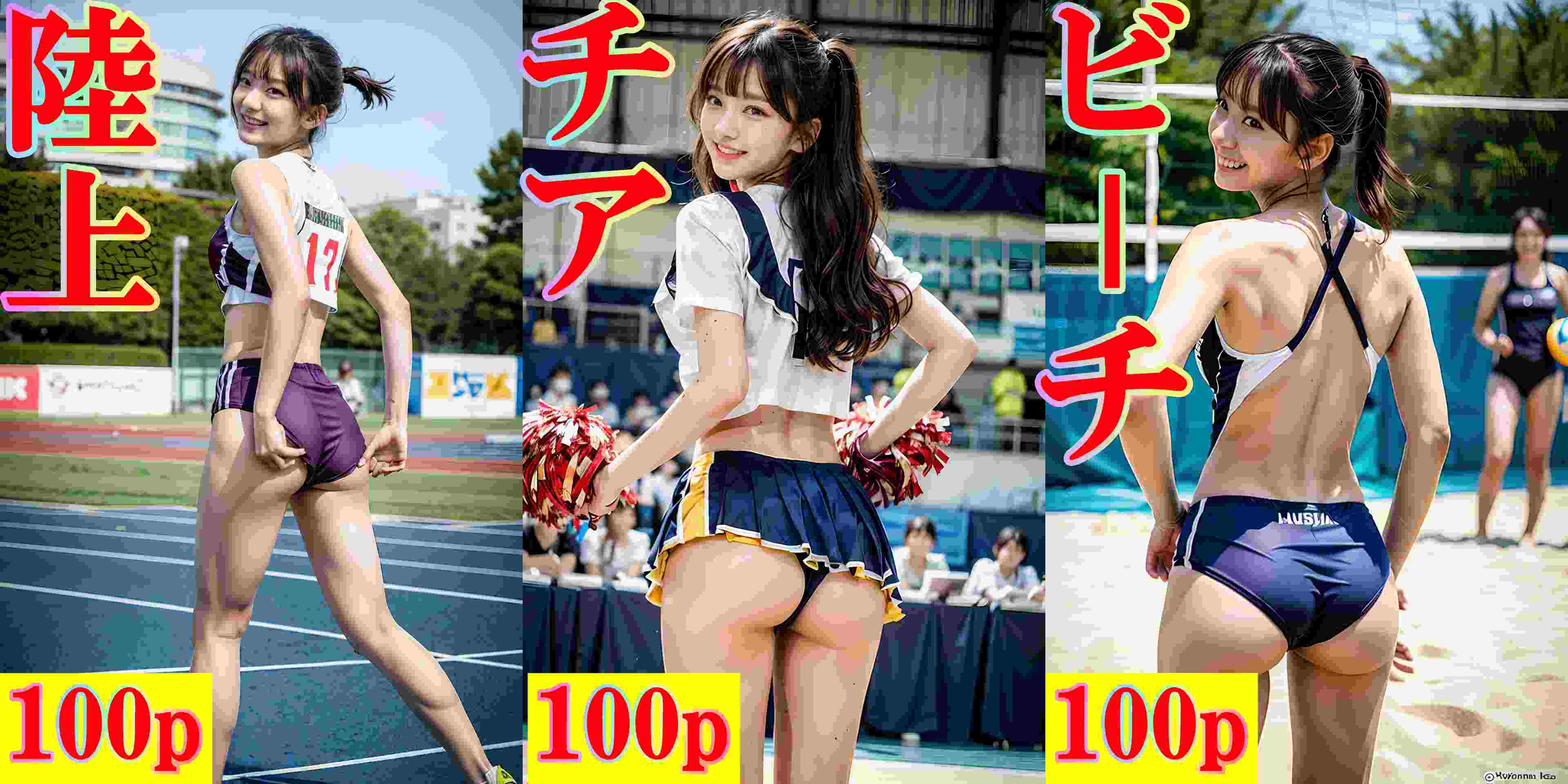 陸上! チア! バレー女子! のバックアングル300p