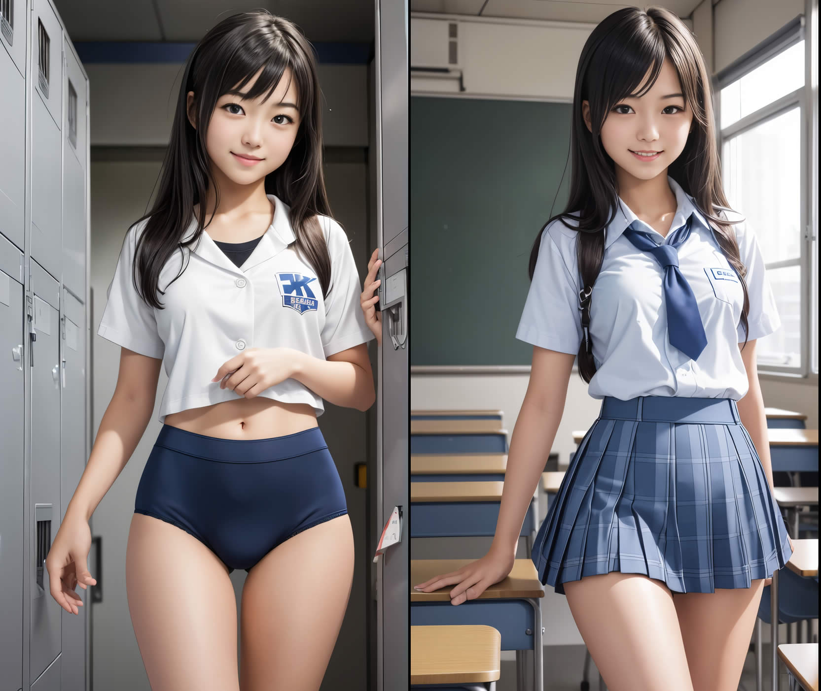 ミニスカ美少女の女子高生たち