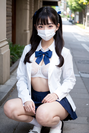 学校帰りの街中でJ●のパンチラ・胸ちらをじっくり堪能する gallery photo 4