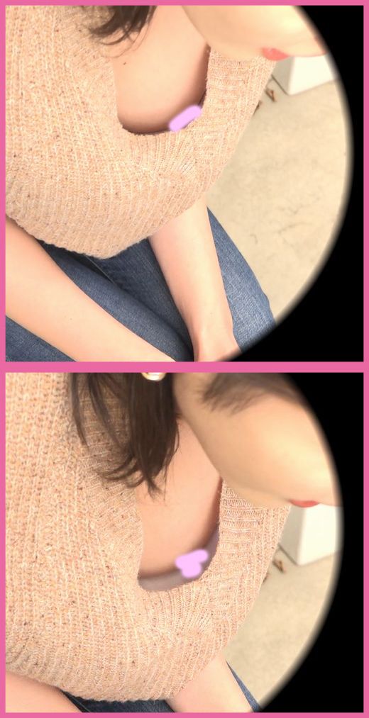 【前屈み胸チラvol.12】必見！！こ、これは...！！超エロイ乳首とおっぱいが丸見えになっています！！ gallery photo 3