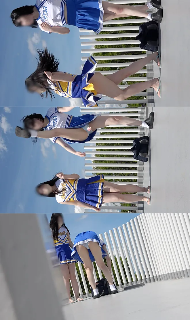 【チアっ子！】スケスケアンスコでダンス練！Tバック尻まんまるでたまらん！