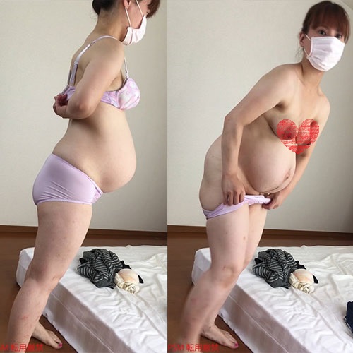 【妊婦の生々しい全裸】グロ乳首にボテ腹パイパン帝王切開後を盗撮！！