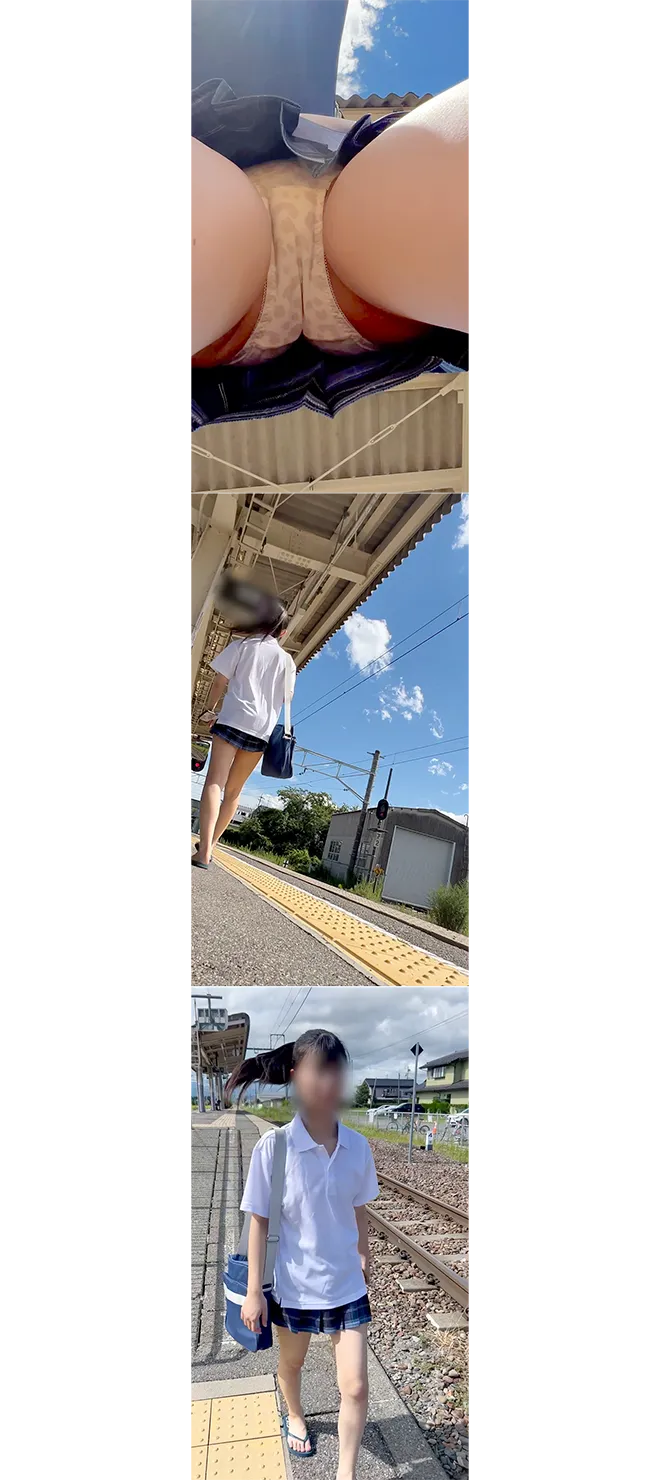 【パン撮記24】夏服の神太もも×神ぷりけつ！駅のホームでおぱんつ丸見え！
