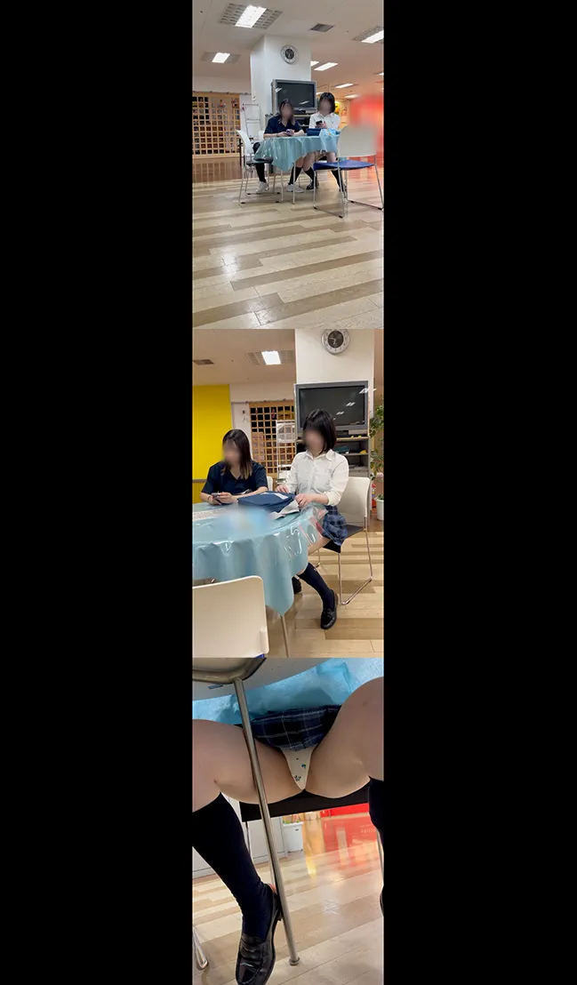 【パン撮記25】（2人収録！）机の下の放課後女子は大胆！？Tバック食い込ませてまったりおしゃべり！