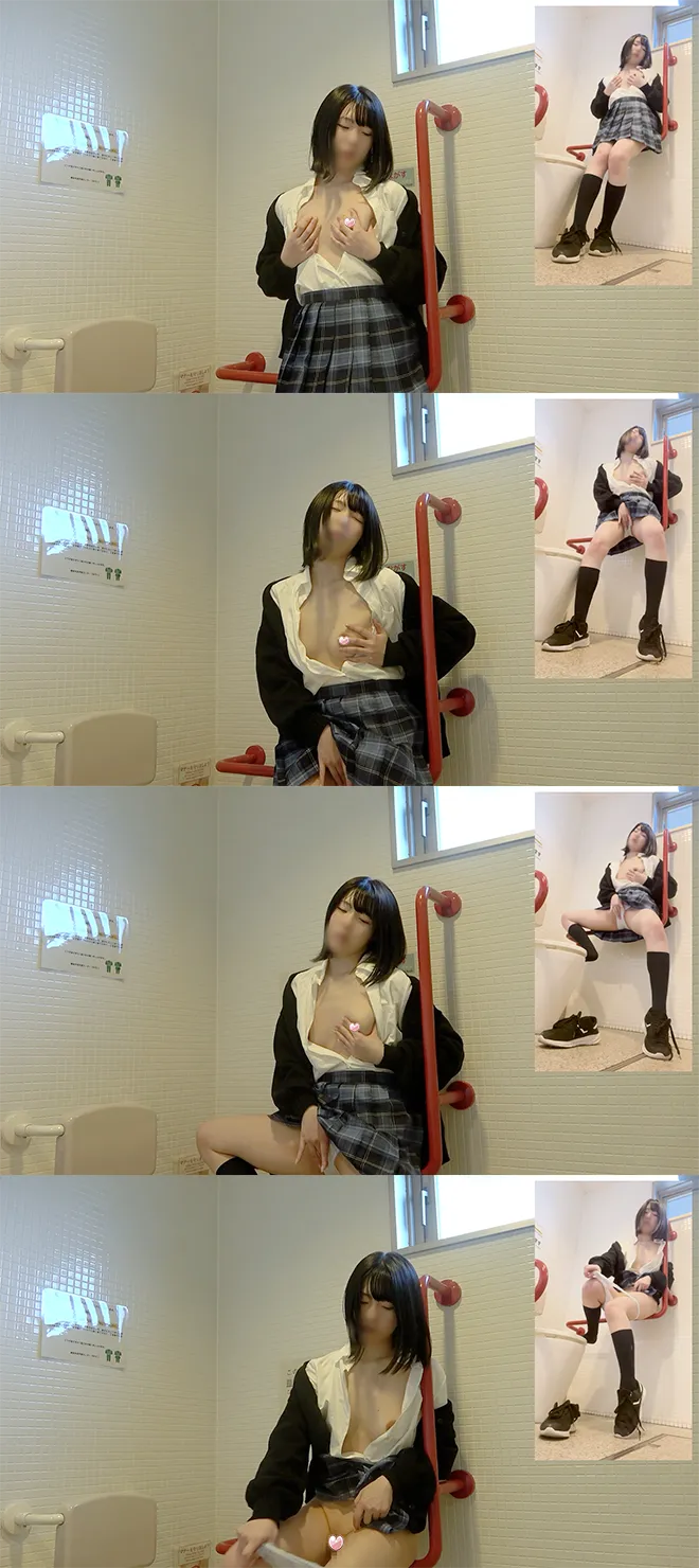 【パン撮記31】激かわ！おっぱいいじられ欲情！？トイレで生マンオナニーしちゃうムッツ