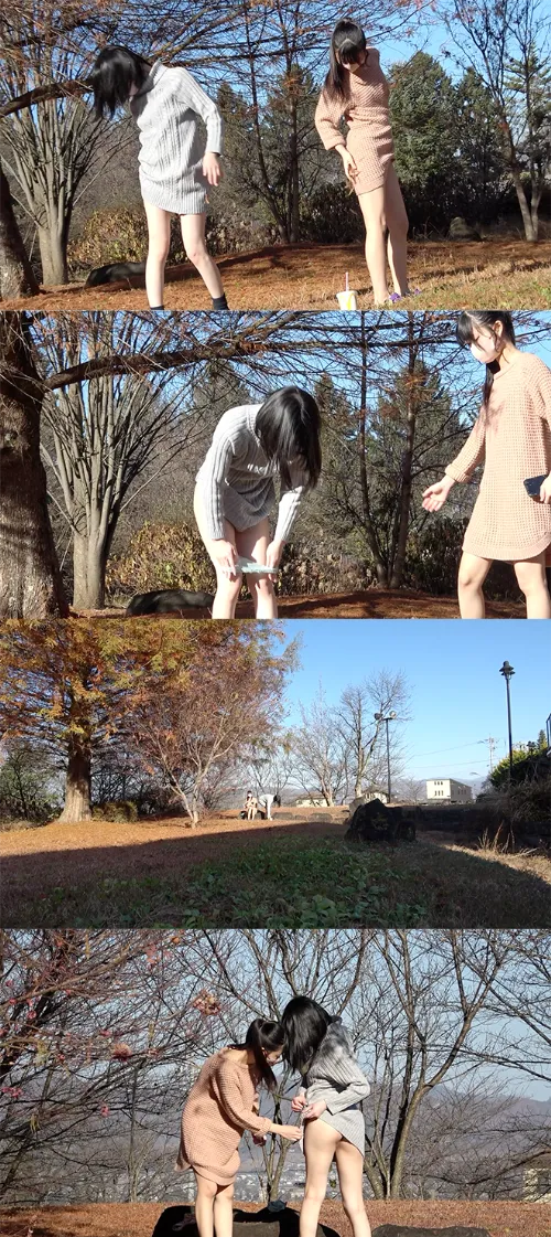 【パン撮記38】ニットワンピでまさかのノーパンおまたぱっかん！おま○こ丸出し丸見え見放題！！