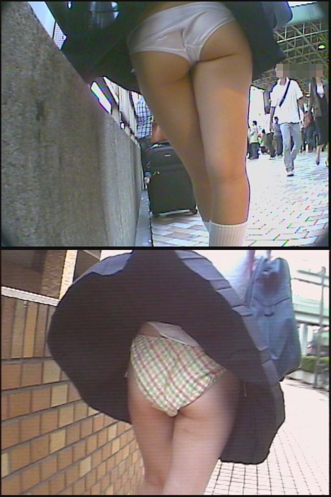 やだぁ、恥ずかしい！爆風でパンツを晒しまくってしまった哀れな女子校生達NO-1NO-2セット商品