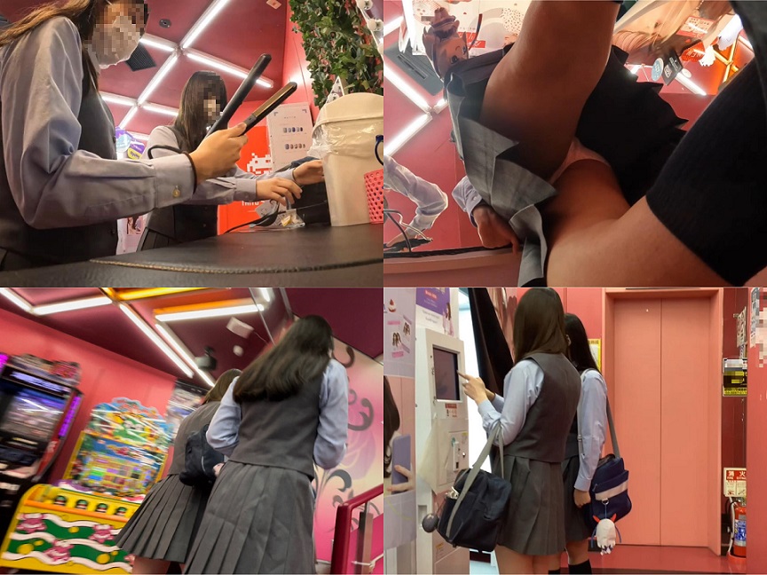 2人組制服女子盗撮【後編】～ゲーセン→喫茶店～