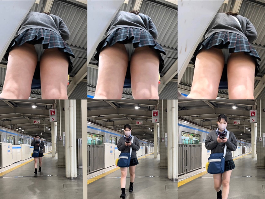 【電車待ち制服女子⑥】モデルスタイルの美人JKさん♡ gallery photo 3