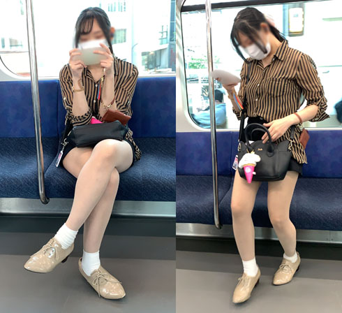 エロい脚を組んでみせくれるオシャレな女子大生