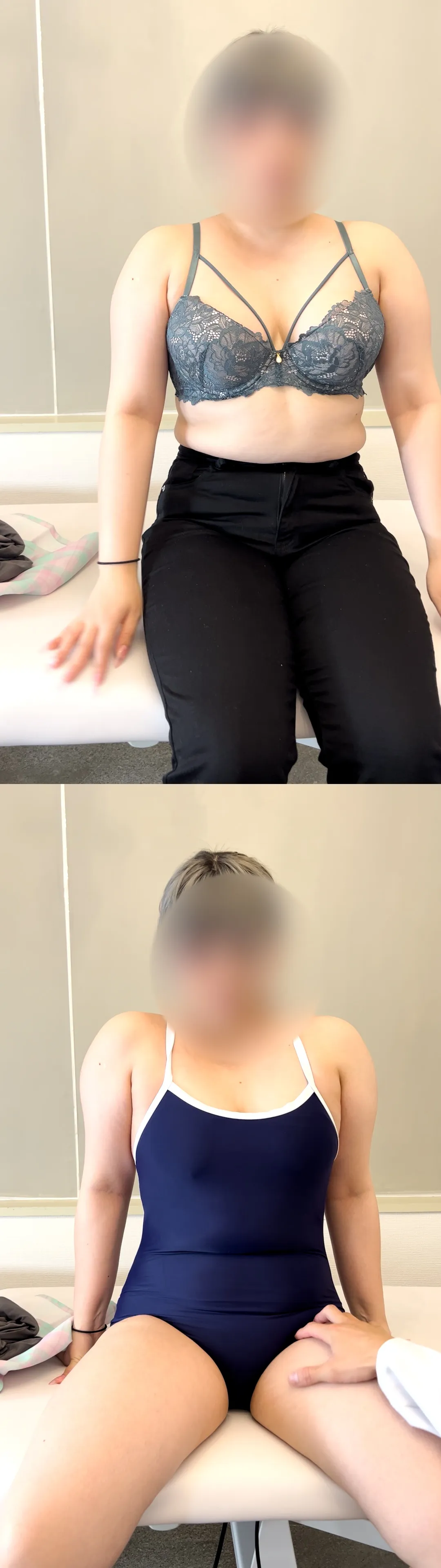 【触診12】派手髪ギャル保育士のムチムチFカップ！スク水着替えで後ろから乳首責め「ダメっ…」押し寄せる快感に思わずイキ寸前