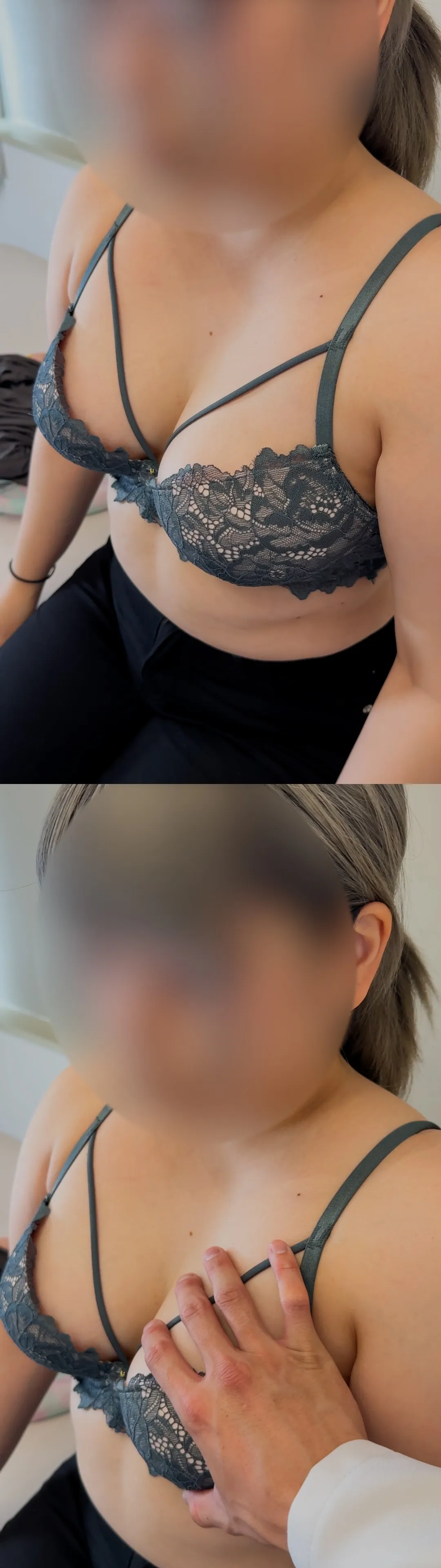 【触診12】派手髪ギャル保育士のムチムチFカップ！スク水着替えで後ろから乳首責め「ダメっ…」押し寄せる快感に思わずイキ寸前